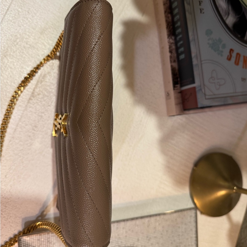Yves Saint Laurent Taupe Quilted Crossbody Bag - Picture 6 of 16